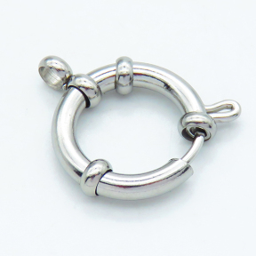 304 Stainless Steel Spring Ring Clasps,DIY jewelry Fastener Hook,True color,3x18mm,Hole: 3mm,about 1.75 g/pc,10 pcs/package,XFCL00697aivb-906