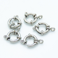 304 Stainless Steel Spring Ring Clasps,DIY jewelry Fastener Hook,True color,2.2x12mm,Hole: 2.5mm,about 1.02 g/pc,10 pcs/package,XFCL00705vina-906