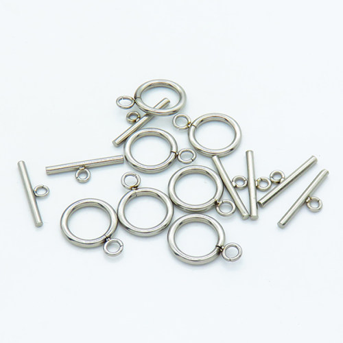 304 Stainless Steel Toggle Clasps,Ring and Bar,True color,Toggle:2x15mm,Bar:2.8x20mm,Hole1: 3mm,Hole2:2mm,about 1.9 g/pc,50 pcs/package,XFCL00707vila-906