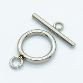 304 Stainless Steel Toggle Clasps,Ring and Bar,True color,Toggle:2x15mm,Bar:2.8x20mm,Hole1: 3mm,Hole2:2mm,about 1.9 g/pc,50 pcs/package,XFCL00707vila-906