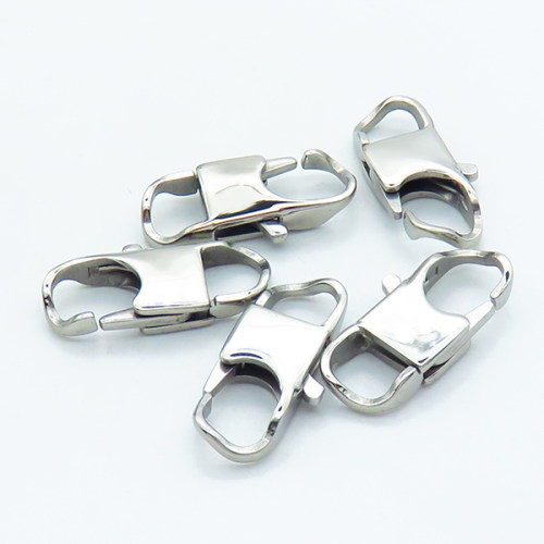 304 Stainless Steel Lobster Claw Clasps,Rectangle,True color,4.5x10x25.5mm,Hole: 6x7mm,about 2.68 g/pc,5 pcs/package,XFCL00711vhha-906