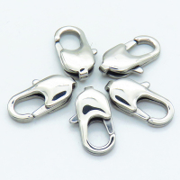 304 Stainless Steel Lobster Claw Clasps,Rectangle,True color,4x11x19mm,Hole: 1.5mm,about 1.89 g/pc,5 pcs/package,XFCL00715bhva-906