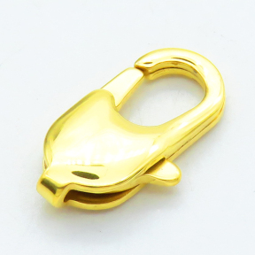 304 Stainless Steel Lobster Claw Clasps,Rectangle,Vacuum plating gold,4x11x19mm,Hole: 1.8mm,about 1.89 g/pc,5 pcs/package,XFCL00717vhhl-906