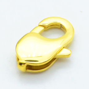 304 Stainless Steel Lobster Claw Clasps,Rectangle,Vacuum plating gold,4x11x17mm,Hole: 1.8mm,about 1.85 g/pc,5 pcs/package,XFCL00719bhbl-906