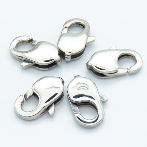 304 Stainless Steel Lobster Claw Clasps,Rectangle,True color,4x11x17mm,Hole: 1.8mm,about 1.85 g/pc,5 pcs/package,XFCL00721vbpb-906