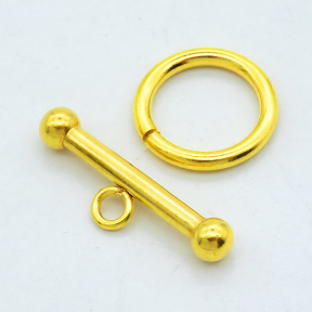 304 Stainless Steel Toggle Clasps,Ring and Bar,Vacuum plating gold,Toggle:2x15mm,Bar:2.8x4.5x25mm,Hole: 2.5mm,about 2.42 g/pc,50 pcs/package,XFCL00723albv-906