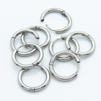 304 Stainless Steel Huggie Hoop Earring Findings,With Loop,True color,2.5x19mm,Inner:14mm,about 1.68 g/pc,10 pcs/package,XFE00277vbol-906