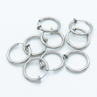 304 Stainless Steel Clip-on Earring Findings,For Non-pierced Ears,With Loop,True color,2x18mm,Inner:14mm,about 0.93 g/pc,10 pcs/package,XFE00279bhia-906