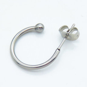 304 Stainless Steel Stud Earring Findings,Half Hoop Earrings,True color,1.5x16mm,Inner:13mm,about 0.68 g/pc,10 pcs/package,XFE00288vaol-906