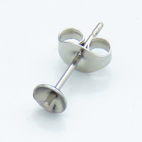 304 Stainless Steel Stud Earring Findings,For Half Drilled Bead,True color,4x14mm,Needle: 0.8mm,about 0.15 g/pc,50 pcs/package,XFE00299vajj-G016