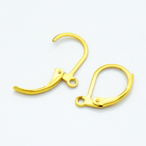 304 Stainless Steel Leverback Earring Findings,With Loop,Vacuum plating gold,10x15mm,Hole: 1.5mm,about 0.26 g/pc,50 pcs/package,XFE00307aiil-G016