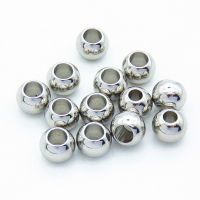 304 Stainless Steel Beads,Round,True color,6x8mm,Hole: 4~4.5mm,about 1.1 g/pc,100 pcs/package,XFF00616bika-906