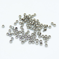 304 Stainless Steel Crimp Beads,Round,Positioning beads,True color,1x2mm,Hole: 1.5mm,about 0.01 g/pc,5 g/package,XFF00630aivb-G016