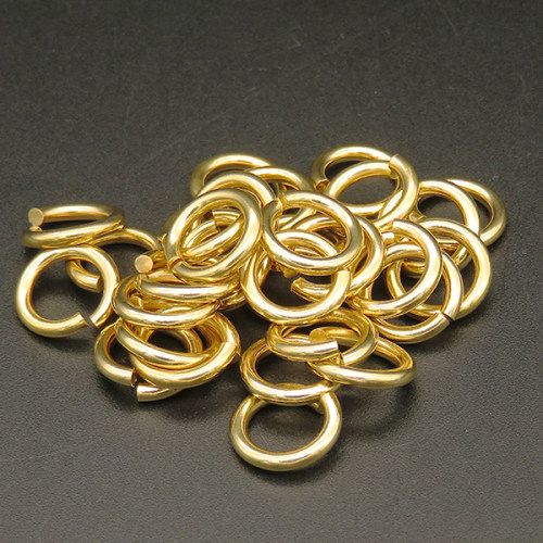 304 Stainless Steel Jump Rings,Closed but unsoldered,Vacuum plating gold,3.5x25mm,Inner:18mm,about 5.1 g/pc,10 pcs/package,XFJ00141vhhl-066