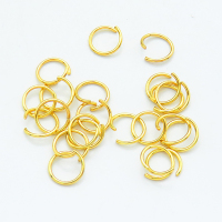 304 Stainless Steel Jump Rings,Open Jump Rings,Plated gold,0.6x6mm,about 0.038 g/pc,10 g/package,XFJ00181aajl-G016