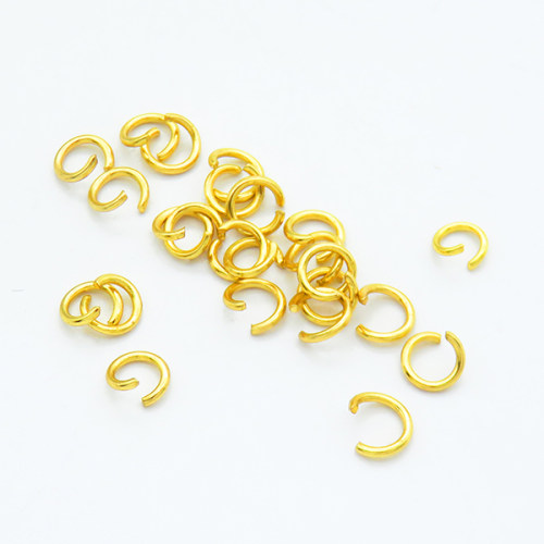 304 Stainless Steel Jump Rings,Open Jump Rings,Plated gold,0.8x5mm,about 0.049 g/pc,10 g/package,XFJ00182aajl-G016