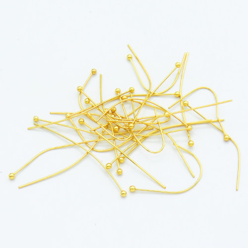 304 Stainless Steel Head pins,Ball Head Pins,Vacuum plating gold,0.7x2x35mm,about 0.13 g/pc,50 pcs/package,XFP00077aivb-G016