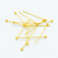 304 Stainless Steel Head pins,Ball Head Pins,Vacuum plating gold,0.7x2.5x25mm,about 0.13 g/pc,50 pcs/package,XFP00079aivb-G016