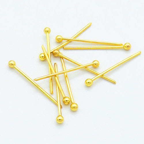 304 Stainless Steel Head pins,Ball Head Pins,Vacuum plating gold,0.7x2x15mm,about 0.07 g/pc,50 pcs/package,XFP00085aivb-G016