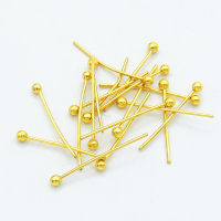 304 Stainless Steel Head pins,Ball Head Pins,Vacuum plating gold,0.7x2.5x18mm,about 0.12 g/pc,50 pcs/package,XFP00087aivb-G016