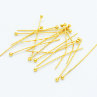 304 Stainless Steel Head pins,Ball Head Pins,Vacuum plating gold,0.7x2.5x40mm,about 0.2 g/pc,50 pcs/package,XFP00089aivb-G016