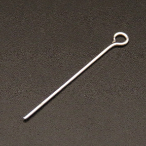 304 Stainless Steel Eye pins,Eye pins,True color,0.7x25mm,Hole: 2mm,about 0.096 g/pc,50 pcs/package,XFP00091vabob-G016