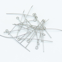 304 Stainless Steel Eye pins,Eye pins,True color,0.7x40mm,Hole: 2mm,about 0.137 g/pc,50 pcs/package,XFP00099vabob-G016