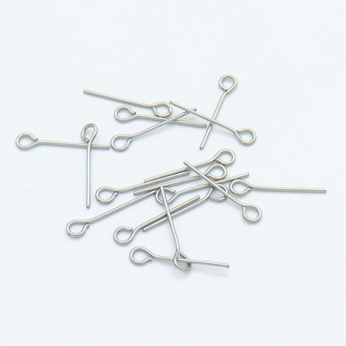 304 Stainless Steel Eye pins,Eye pins,True color,0.6x15mm,Hole: 2mm,about 0.044 g/pc,50 pcs/package,XFP00103vabob-G016