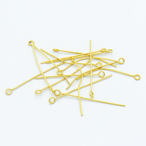 304 Stainless Steel Eye pins,Eye pins,Vacuum plating gold,0.7x35mm,Hole: 2mm,about 0.12 g/pc,50 pcs/package,XFP00111ahlv-G016