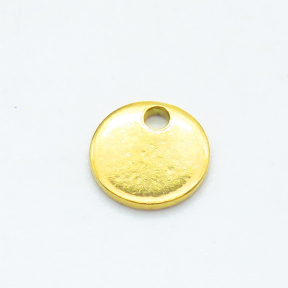 304 Stainless Steel Pendants,Flat Round,Vacuum plating gold,6mm,Hole: 1mm,about 0.16 g/pc,50 pcs/package,XFPC02449vhnl-G016