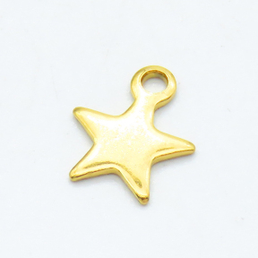 304 Stainless Steel Pendants,Flat Star,Vacuum plating gold,7mm,Hole: 1.5mm,about 0.13 g/pc,50 pcs/package,XFPC02453vhnl-G016