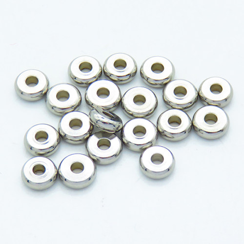 304 Stainless Steel Spacer Beads,Flat circle,True color,2x6mm,Hole: 2mm,about 0.33 g/pc,50 pcs/package,XFS00099ablb-G016