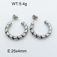 316 Stainless Steel Casting Ear Studs,High quality handmade polishing,Twisted,True color,25x4mm,about 5.4 g/pair,1 pair/package,3E2002550bbov-066