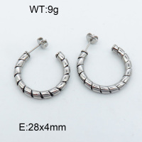 316 Stainless Steel Casting Ear Studs,High quality handmade polishing,Twisted,True color,28x4mm,about 9 g/pair,1 pair/package,3E2002554bbov-066