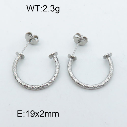 316 Stainless Steel Casting Ear Studs,High quality handmade polishing,Twisted,True color,19x2mm,about 2.3 g/pair,1 pair/package,3E2002560bbov-066