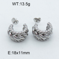 316 Stainless Steel Casting Ear Studs,High quality handmade polishing,Twisted,True color,18x11mm,about 13.5 g/pair,1 pair/package,3E2002564bhva-066
