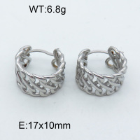 316 Stainless Steel Casting Hoop Earrings,High quality handmade polishing,Hollow,Mesh,True color,17x10mm,about 6.8 g/pair,1 pair/package,3E2002566bhva-066