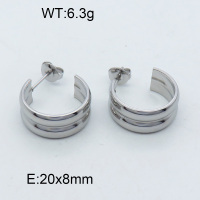 316 Stainless Steel Casting Ear Studs,High quality handmade polishing,Double Layer Circle,True color,20x8mm,about 6.3 g/pair,1 pair/package,3E2002570bbov-066