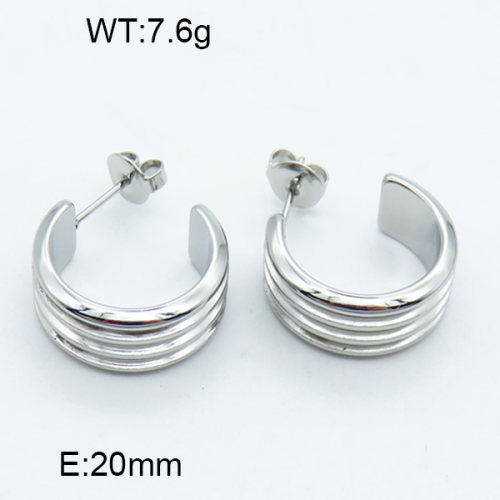 316 Stainless Steel Casting Ear Studs,High quality handmade polishing,Four-layer Circle,True color,20mm,about 7.6 g/pair,1 pair/package,3E2003745abol-066