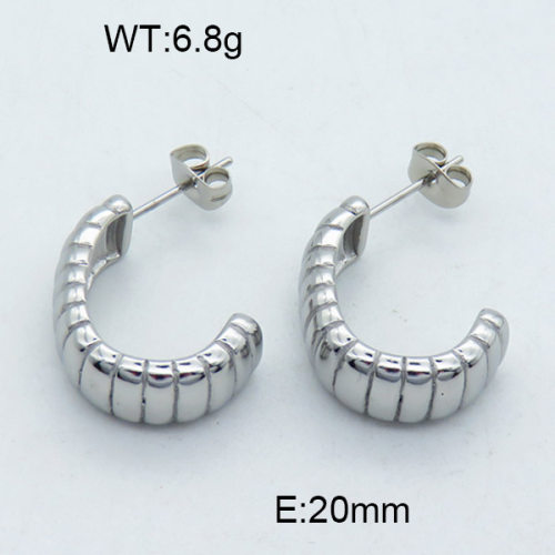 316 Stainless Steel Casting Ear Studs,High quality handmade polishing,Semi-ellipse,True color,20mm,about 6.8 g/pair,1 pair/package,3E2003755abol-900
