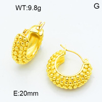 316 Stainless Steel Casting Hoop Earrings,High quality handmade polishing,Five layers of beads,Circle,Vacuum plating 18K gold,20mm,about 9.8 g/pair,1 pair/package,3E2003813ahjb-066