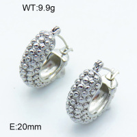 316 Stainless Steel Casting Hoop Earrings,High quality handmade polishing,Five layers of beads,Circle,True color,20mm,about 9.9 g/pair,1 pair/package,3E2003814vhha-066