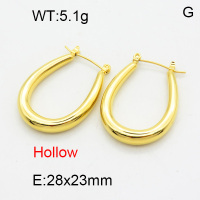316 Stainless Steel Casting Hoop Earrings,High quality handmade polishing,Hollow,U Shape,Vacuum plating 18K gold,28x23mm,about 5.1 g/pair,1 pair/package,3E2003949bhia-066