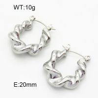 316 Stainless Steel Casting Hoop Earrings,High quality handmade polishing,Twisted,True color,20mm,about 10 g/pair,1 pair/package,3E2004446bhva-066