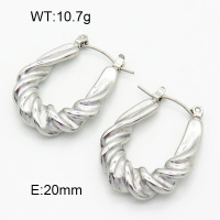 316 Stainless Steel Casting Hoop Earrings,High quality handmade polishing,Twisted,True color,20mm,about 10.7 g/pair,1 pair/package,3E2004448bhia-066
