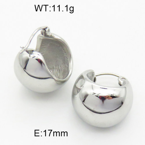 316 Stainless Steel Casting Hoop Earrings,High quality handmade polishing,Spherical circle,True color,17mm,about 11.1 g/pair,1 pair/package,3E2004641bhia-066