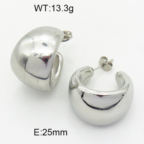 316 Stainless Steel Casting Ear Studs,High quality handmade polishing,Spherical circle,True color,25mm,about 13.3 g/pair,1 pair/package,3E2004643vhkb-066