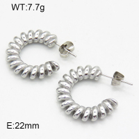 316 Stainless Steel Casting Ear Studs,High quality handmade polishing,Twisted Circle,True color,22mm,about 7.7 g/pair,1 pair/package,3E2004647abol-066