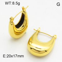 316 Stainless Steel Casting Hoop Earrings,High quality handmade polishing,Hollow,U Shape,Vacuum plating 18K gold,20x17mm,about 8.5 g/pair,1 pair/package,3E2004648vhkb-066