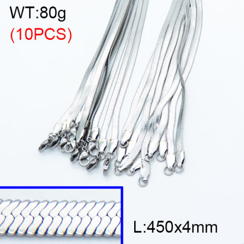 304 Stainless Steel Necklace Making,Handmade Soldered Herringbone Chains,True color,450x4mm,about 8 g/pc,10 pcs/package,3N2002033aija-G029